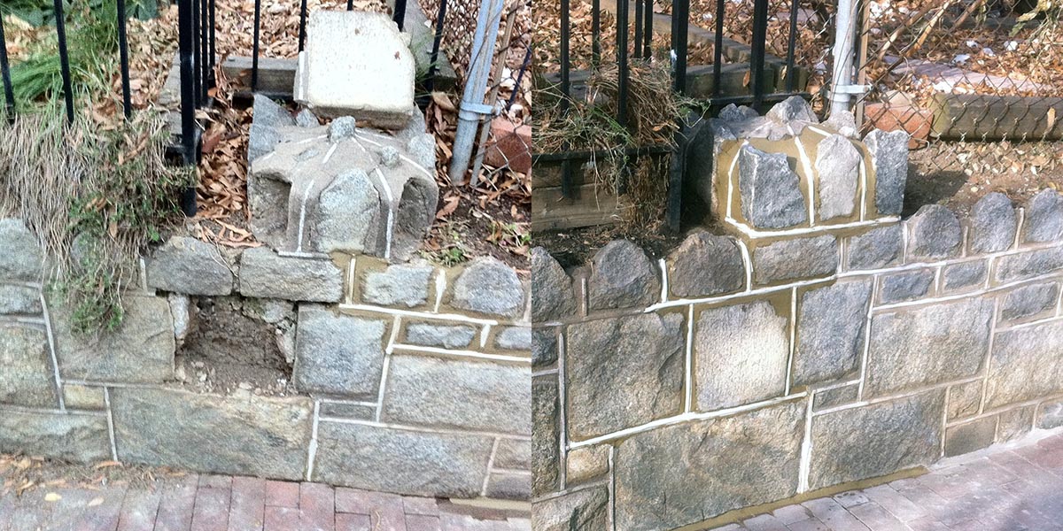 Stone Retaining Wall Restoration Washington D.C.